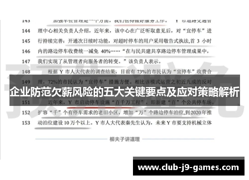 企业防范欠薪风险的五大关键要点及应对策略解析